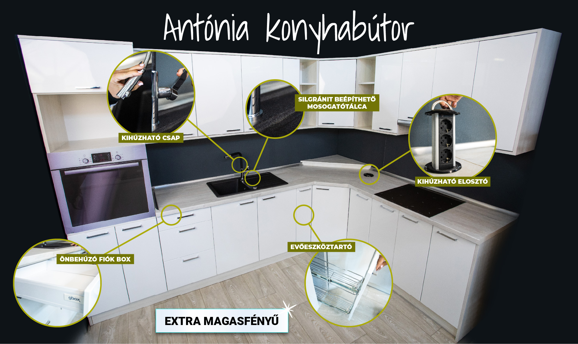 Szolnok West Bútor - Antónia konyhabútor kompletten
